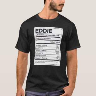 T-shirt Eddie Nutrition Information Problème Résoudre Dur 