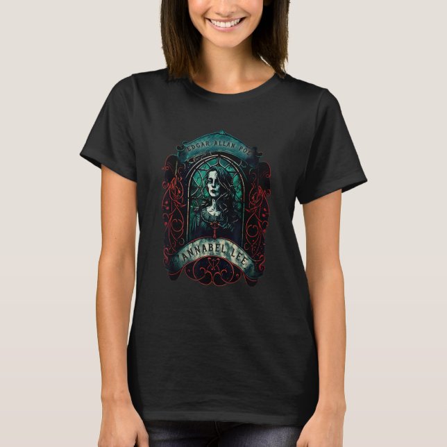T-shirt Edgar Allan Poe Annabel Lee Gothic (Devant)
