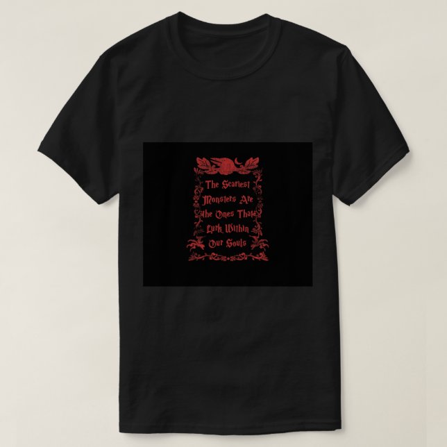 T-shirt Edgar Allan Poe Cite Horreur Macabre Poe Littérair (Design devant)