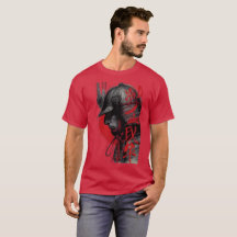 Edgy Samurai Warrior Japanese Ink Art Red Sun