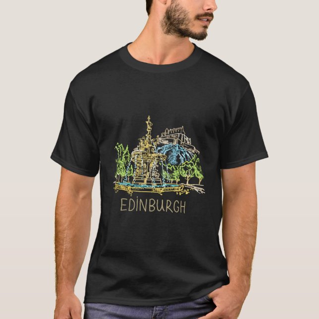 T-shirt Edinburgh City Scotland Royaume-Uni Pour (Devant)