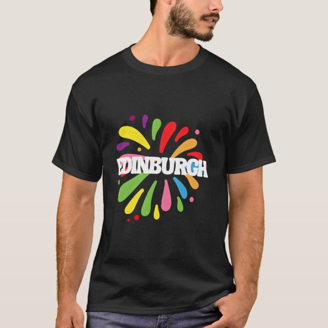 T-shirt Edinburgh Scotland Colorful Festival (Devant)