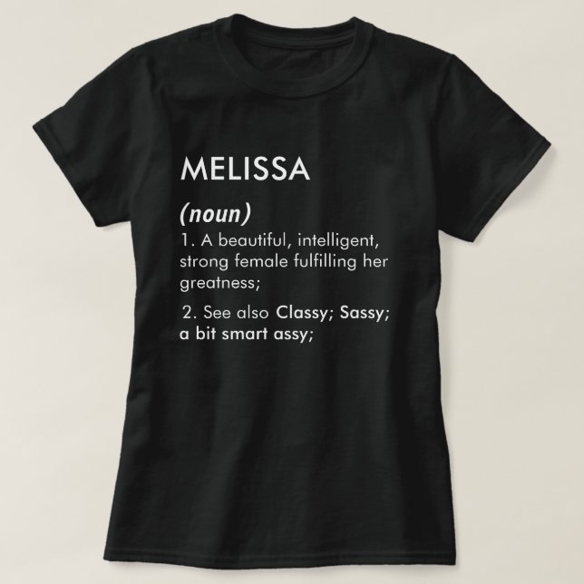 T-shirt Editable Melissa name definition, custom name (Design devant)
