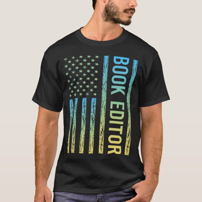 T-shirt Éditeur de livre bleu jaune (Devant)