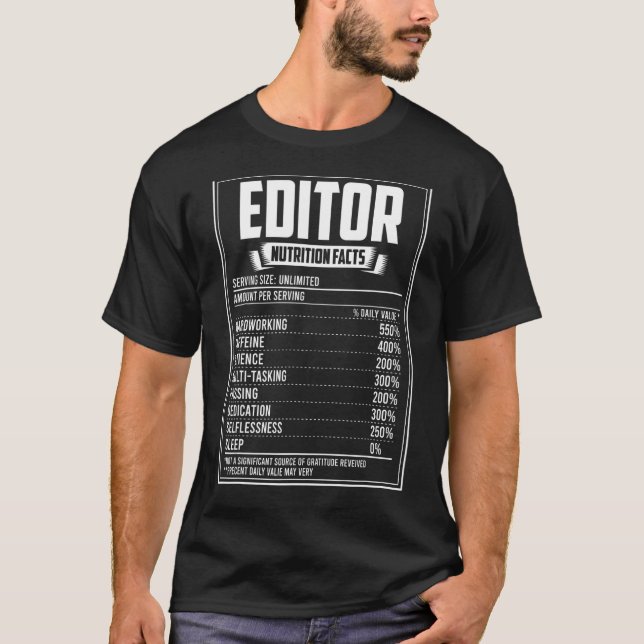 T-shirt Éditeur - Données nutritionnelles (Devant)