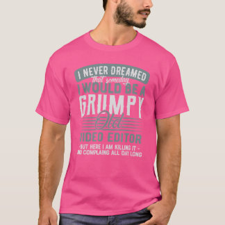 T-shirt Éditeur Vidéo Grumpy Et Vieux