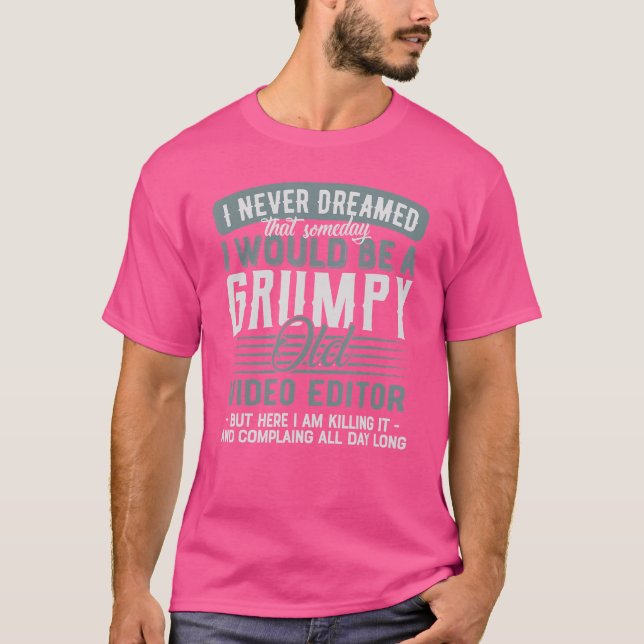 T-shirt Éditeur Vidéo Grumpy Et Vieux (Devant)