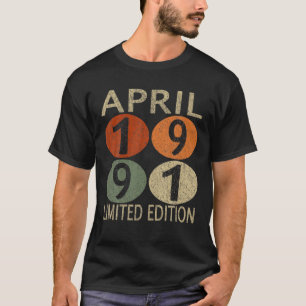 T-shirt Édition limitée avril 1991 30 ans d'anniversaire V