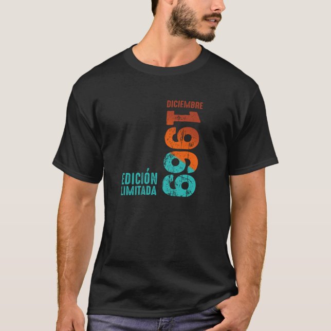 T-shirt Edition Limitée Décembre 1969 Année Rétro 1969 Vin (Devant)