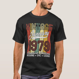 T-shirt Edition Limitée Janvier 1979 43E Anniversaire Vint