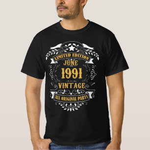 T-shirt Edition Limitée Juin 1991 Vintage Tous Original P