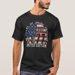 T-shirt Édition limitée vintage 1977 48 ans Cadeaux 48 ans