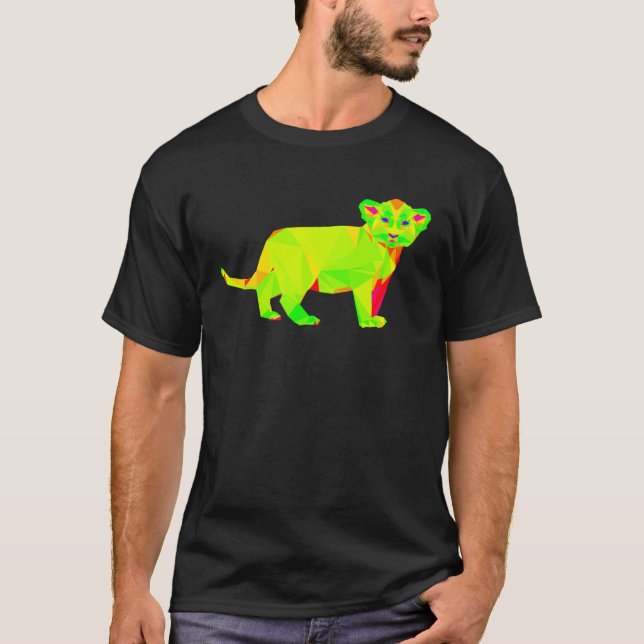 T-shirt EDM Lion Techno Trance Lion Cub Rave (Devant)