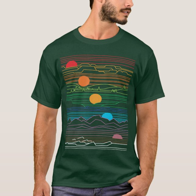 T-shirt EDMechno Sun Moon Design Dance Rave Music Festival (Devant)