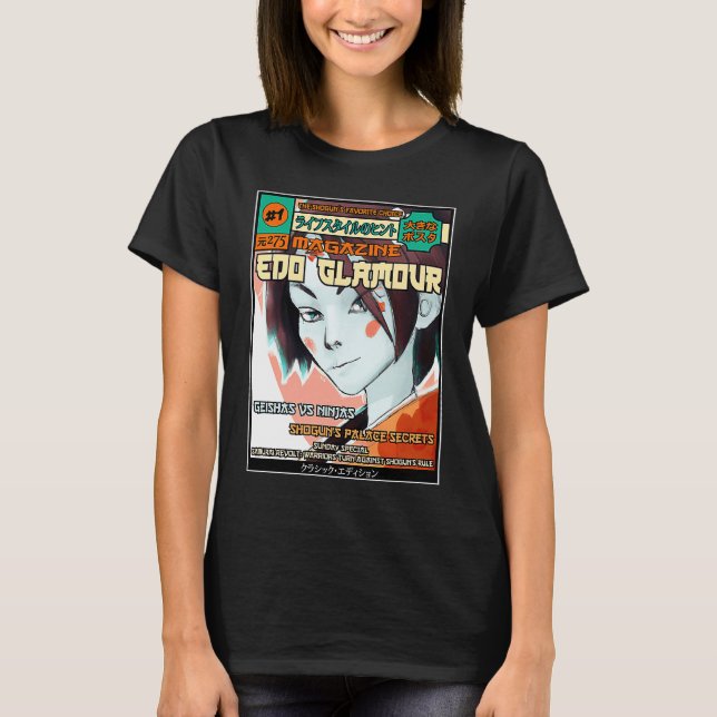 T-shirt Edo Glamour The Fight of Geishas Against Ninjas in (Devant)