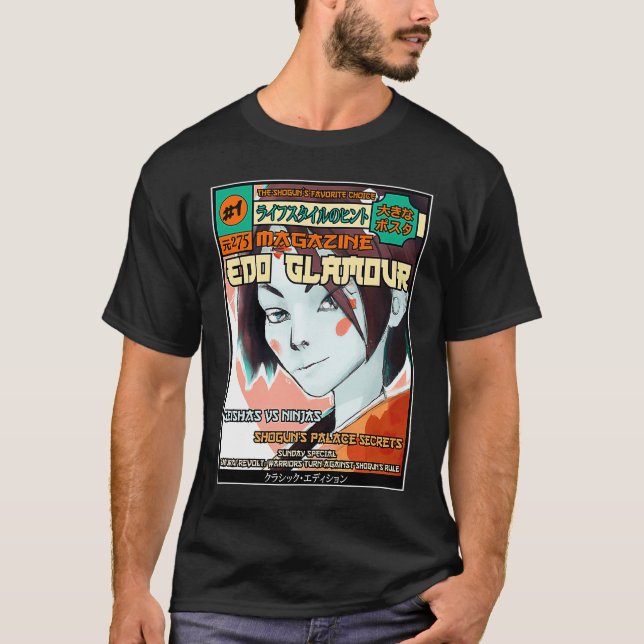 T-shirt Edo Glamour The Fight of Geishas Against Ninjas in (Devant)