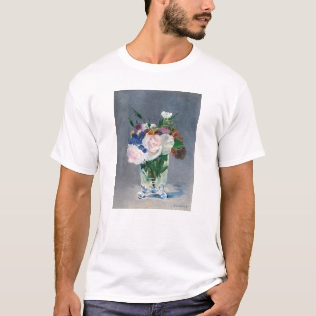 T-shirt Edouard Manet - Fleurs dans un Vase de Cristal (Devant)