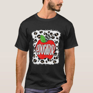 T-shirt Éducateur Élève Pomme Heureux Premier Dernier 100