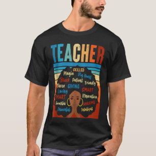 T-shirt Éducateur enseignant noir Magie Afrique Histoire f