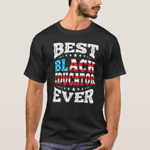T-shirt Éducateur noir 4 juillet quatrième États-Unis drap