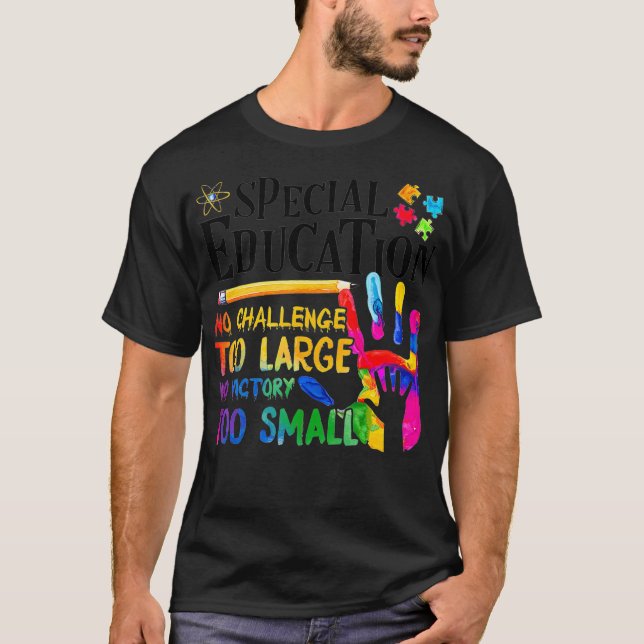 T-shirt Éducation spéciale Pas de défi trop grand Pas de V (Devant)