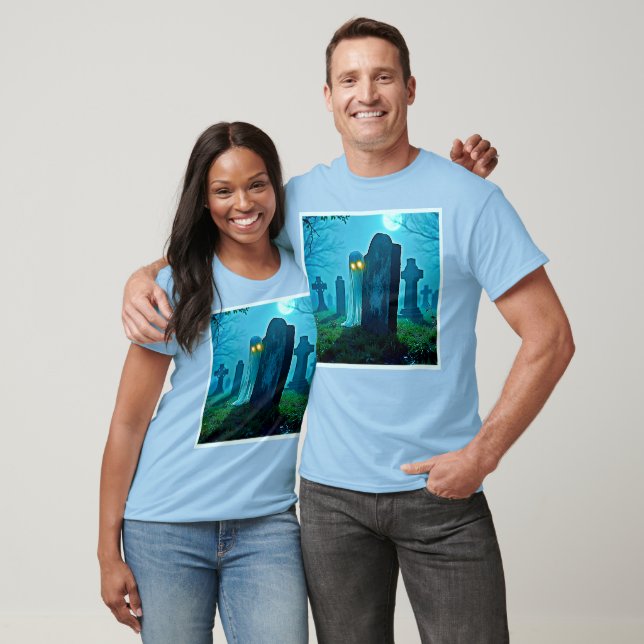 T-shirt Eerie Glimpse du fantôme du cimetière (Unisexe)