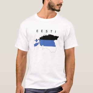 T-shirt eesti des textes de symbole de forme de carte de