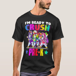 T-shirt Effacer Pré K Dabbing Unicorne Retour À L'École