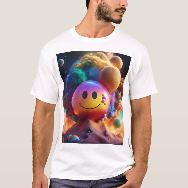 T-shirt effet d'argile mignonne l'arc-en-ciel (Devant)