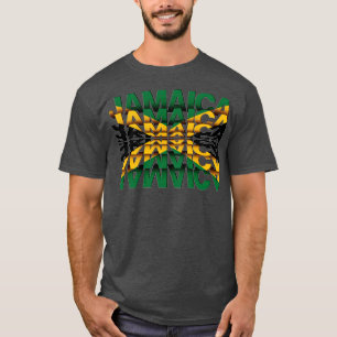 T-shirt Effet Texte du flip du drapeau de Jamaïque