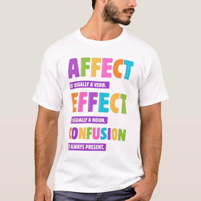 T-shirt Effet vs Effet Grammar - Drôle cadeau Nerd Word (Devant)