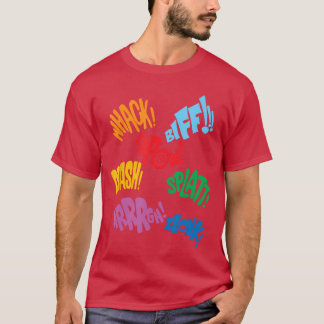 T-shirt Effets Sonores D'action De Bande Dessinée Rétro Wh