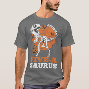 T-shirt Éffrayant 5A Saurus Dinosaur Skeleton T re Citroui