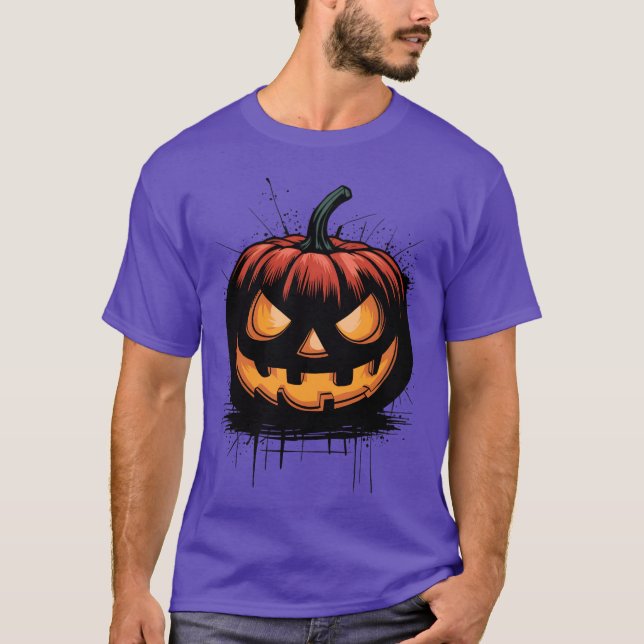 T-shirt Éffrayant Citrouille Halloween vintage (Devant)