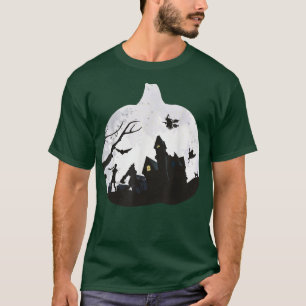 T-shirt Effrayant Demeure Hantée Avec Werewolf Zombie W