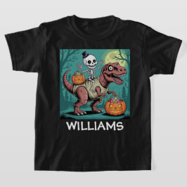 T-shirt Éffrayant Dino Rider - Squelette sur Mummy T-Rex