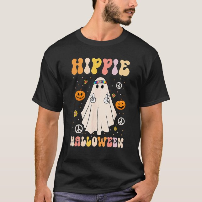 T-shirt Éffrayant Ghost Retro Go Ghouls Halloween Ghost (Devant)