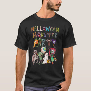 T-shirt Éffrayant Halloween Monster Party Trick Ou Traiter