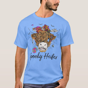 T-shirt Éffrayant Heifer Messy Bun Cow Lover Funny Happy H