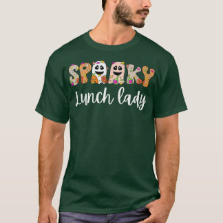 T-shirt Éffrayant Lunch Lady School Cafétéria Cook Hallowe
