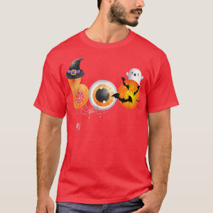 T-shirt Éffrayant Lune Halloween Boo Spider Web Bat Witch