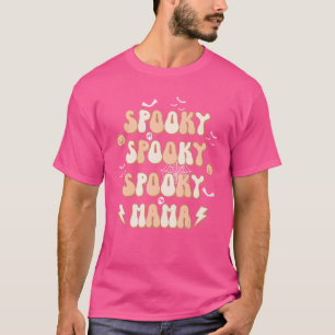 T-shirt Éffrayant Mama Citrouille Skull Skeleton Style Rét