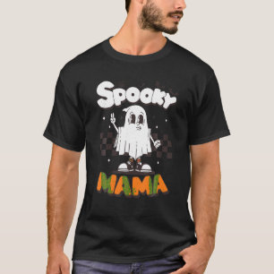 T-shirt Éffrayant Mama Halloween Ghost Costume Rétro Super