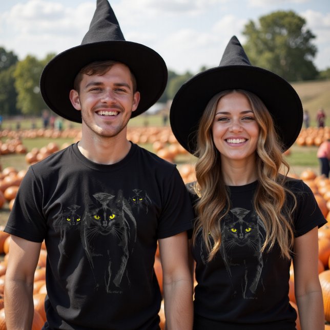 T-shirt Éffrayant moderne Chat noir Ombre gothique Superna (Créateur téléchargé)