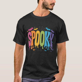 T-shirt Éffrayant Neon À damiers Halloween Drip