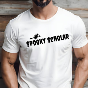 T-shirt Éffrayant Scholar noir typographie halloween sorci