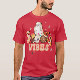 T-shirt Éffrayant Vibes Flower Power Retro Hippy Hallow