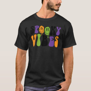 T-shirt Éffrayant Vibes Happy Face Saison Éffrayante Hallo