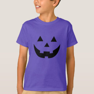T-shirt Éffrayant violet noir Jack-o'-lantern mignon Hallo