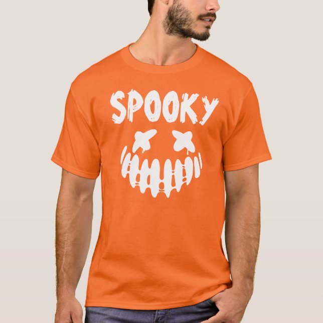 T-shirt Éffrayant visage Halloween heureux pour hommes T-s (Devant)